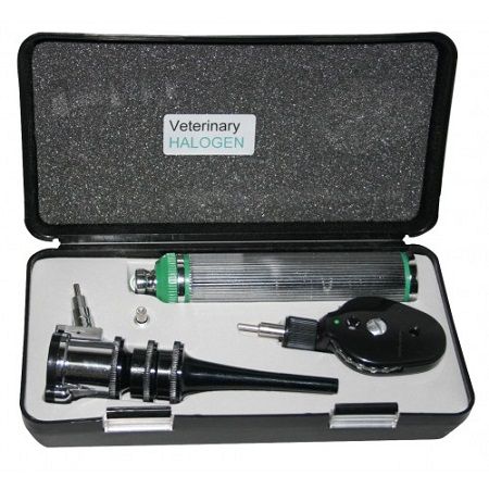 Equipo de Diagnostico Otoscopio y Oftalmoscopio Veterinario Luz Halógena Gowllands 3124H
