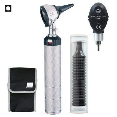 Set EUROLIGHT C10 E10 VL 2.5V Cabezal de Otoscopio y Oftalmoscopio Mango mediano C 02.11002.001 KaWe