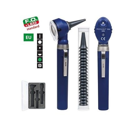 Set Piccolight F.o. LED E56(UE) 2.5V Otoscopio y Oftalmoscopio 2 Mangos Azul 02.35404.232 Kawe 1 SET PICCOLIGHT F.O. LED E56(UE) 2.5V OTOSCOPIO Y OFTALMOSCOPIO 2 MANGOS AZUL 02.35404.232 KAWE