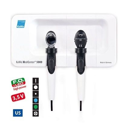 Set de Diagnostico Medcenter 5000 de Pared con Otoscopio F.o. LED Oftalmoscopio E56 (usa) 02.85020.002 Kawe 1 SET DE DIAGNOSTICO MEDCENTER 5000 DE PARED CON OTOSCOPIO F.O. LED OFTALMOSCOPIO E56 (USA) 02.85020.002 KAWE