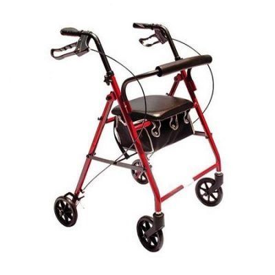 ANDADERA ROLLATOR 2025 ALUMINIO ROJO CON BOLSA MEDICAL STORE