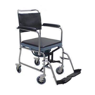 COMODO ACERO ESMALTADO EN AZUL VINIL PLEGABLE 4 RUEDAS KY689-43BL MEDICAL STORE