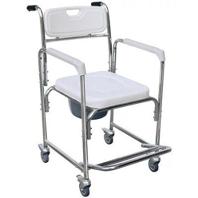 COMODO SILLA DUCHA ACERO ACABADO CROMADO 4 RUEDAS KY893A MEDICAL STORE