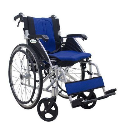 SILLA DE RUEDAS ALUMINIO CROMADOTAPIZ TELA AZUL MS868LAJ MEDICAL STORE