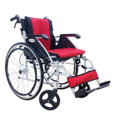 SILLA DE RUEDAS ALUMINIO CROMADOTAPIZ TELA ROJO MS868LAJ MEDICAL STORE