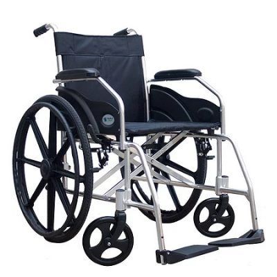 SILLA DE RUEDAS ALUMINIO GRIS TAPIZ NAILON SOPORTA 110 KG MS868LB MEDICAL STORE