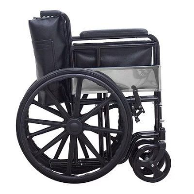SILLA DE RUEDAS DESCANSAPIES ACERO ESMALTADO NEGRO TAPIZ VINIL 110 KG MS972 MEDICAL STORE