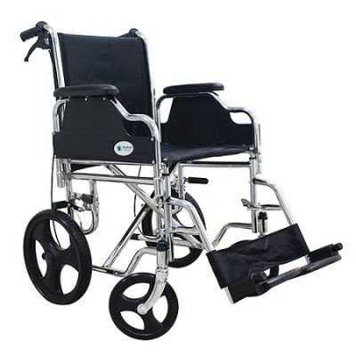 SILLA DE TRASLADO ACERO CROMADO TAPIZ LONETA SOPORTA 110 KG KY904BJ46 MEDICAL STORE