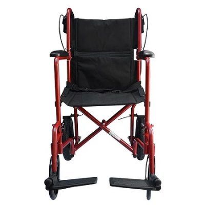 SILLA DE TRASLADO SILLA DE TRASLADO SILLA DE TRASLADO ALUMINIO ESMALTADO ROJO TAPIZ LONETA  AE-712M  MEDICAL STORE