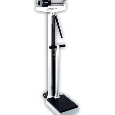 BASCULA MEDICA MECANICA DE BRAZO CON ESTADIMETRO Y RUEDAS CAPACIDAD 175 KG 338 DETECTO