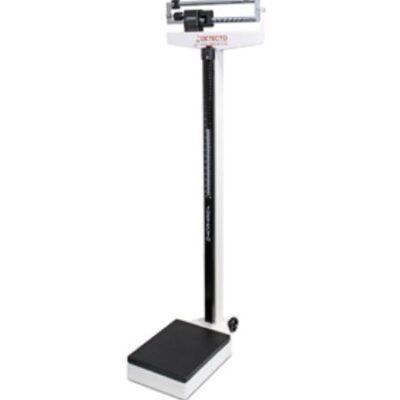 BASCULA MEDICA MECANICA DE BRAZO CON ESTADIMETRO Y RUEDAS CAPACIDAD 200 KG 2381 DETECTO