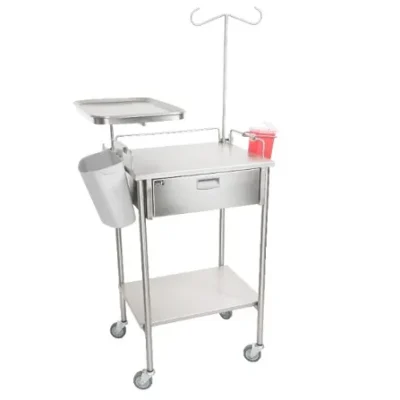 MESA PASTEUR INTEGRA CROMADA CON CAJON ESMALTADO INCLUYE ACCESORIOS MC-MSPICC MOEC