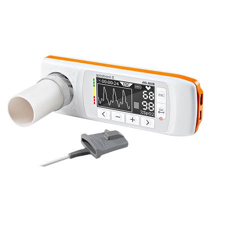 ESPIROMETRO DIGITAL MULTIPLATAFORMA CON BLUETOOTH Y SPO2 SPIROBANK II SMART BLE