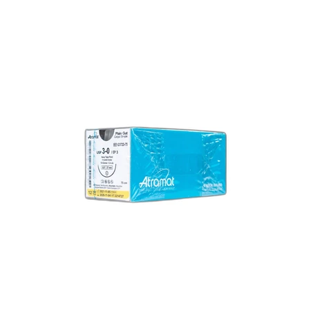 Catgut Simple 3-0 75cm 1/2 Ahus. 37mm Gruesa AMT-G3723-75 ATRAMAT