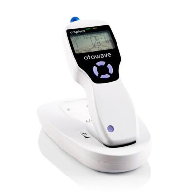 Timpanómetro de screening portátil para oído medio y reflejos acústicos ipsilaterales estación de carga y transferencia de datos de 226 Hz Otowave AVX-102C Amplivox