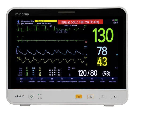 Monitor Multiparámetros Mindray con CO2 Sidestream MRY-EPM12 Mindray 1 Monitor Multiparámetros Mindray con CO2 Sidestream MRY-EPM12 Mindray